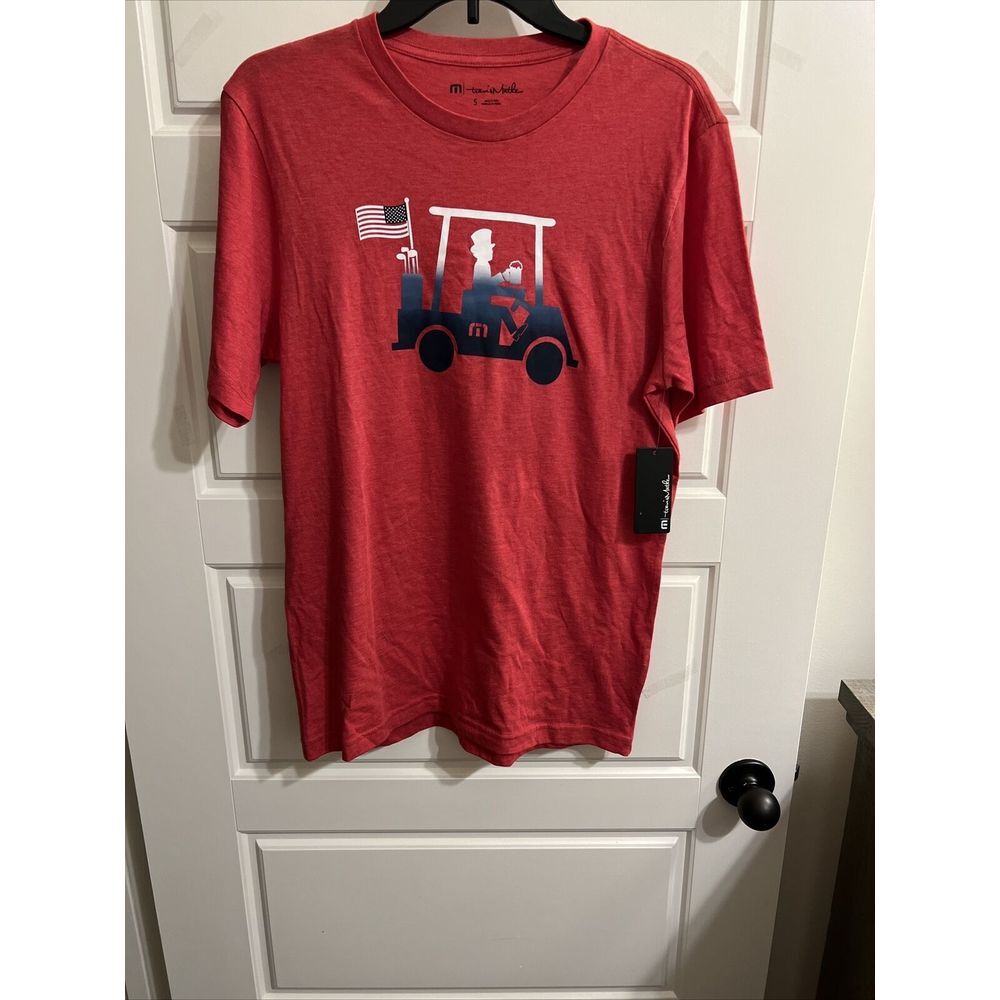 Travis Mathew Men's Pledge To‎ Beer T-Shirt  Size S Red